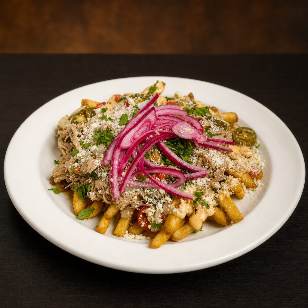 Loaded Carnitas Street Fries.